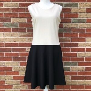 NWT Buckley K Color Block Black White Sleeveless Fit & Flare Dress 👗